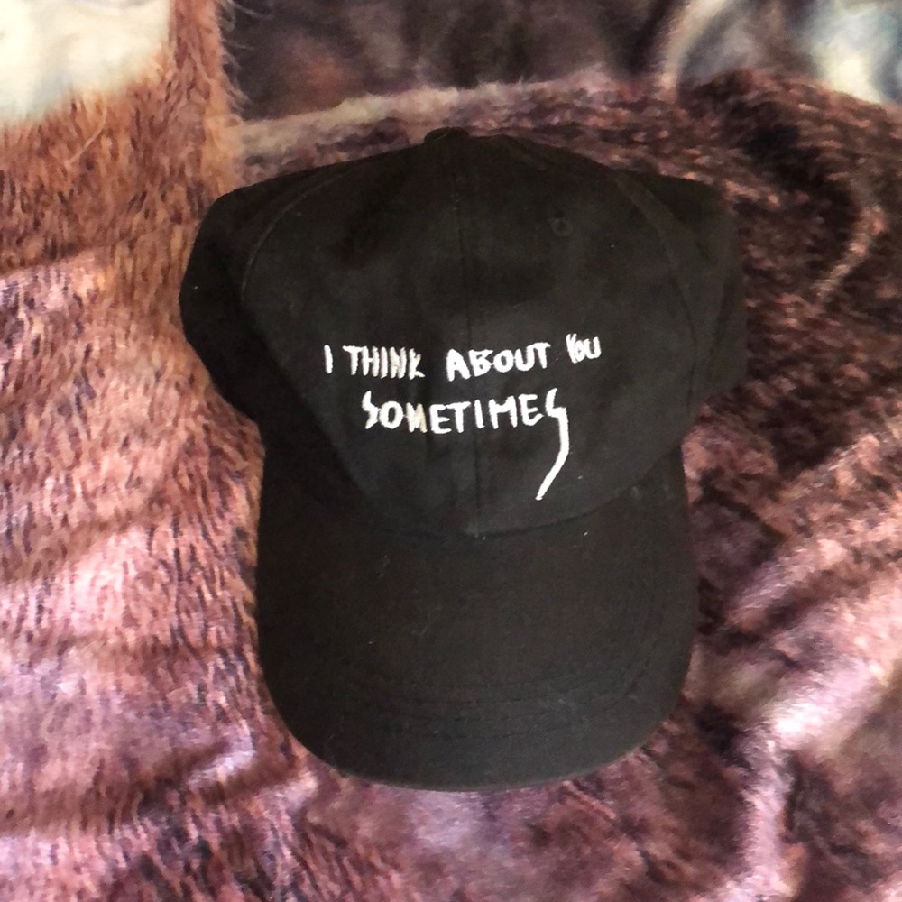 Black dad cap with quote